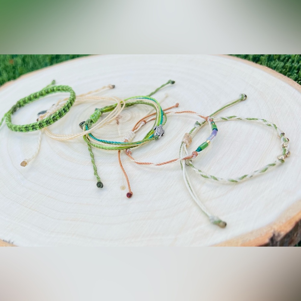 🌳🪵NEW Green/ Fresh Air/ Nature / Set of 5 Adjustable Bracelets🎄 - Picture 7 of 11